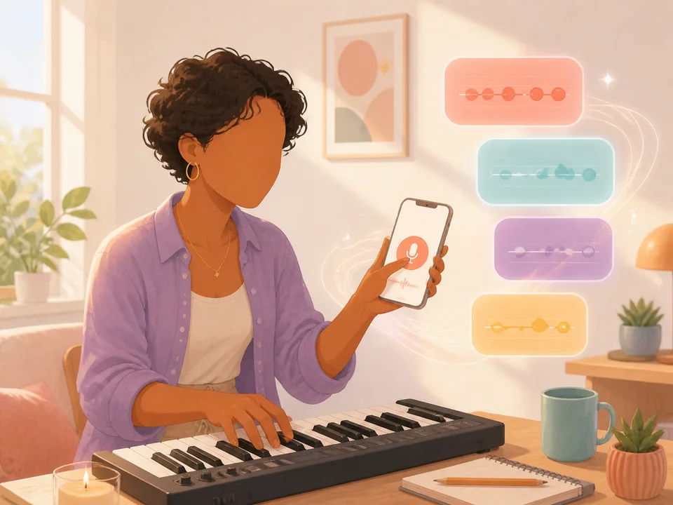 Faceless illustration of the music practice scenario