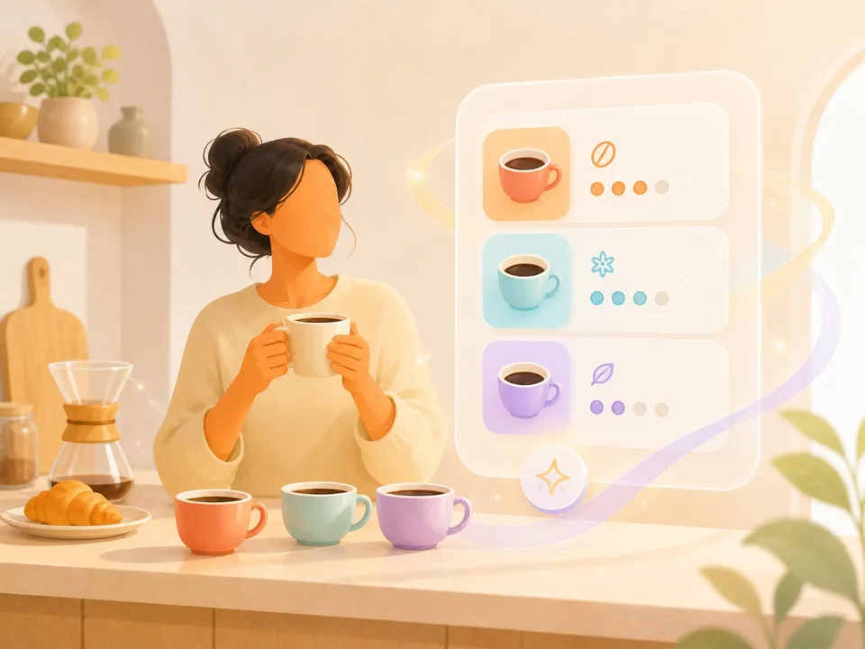 Faceless illustration of the coffee guide scenario