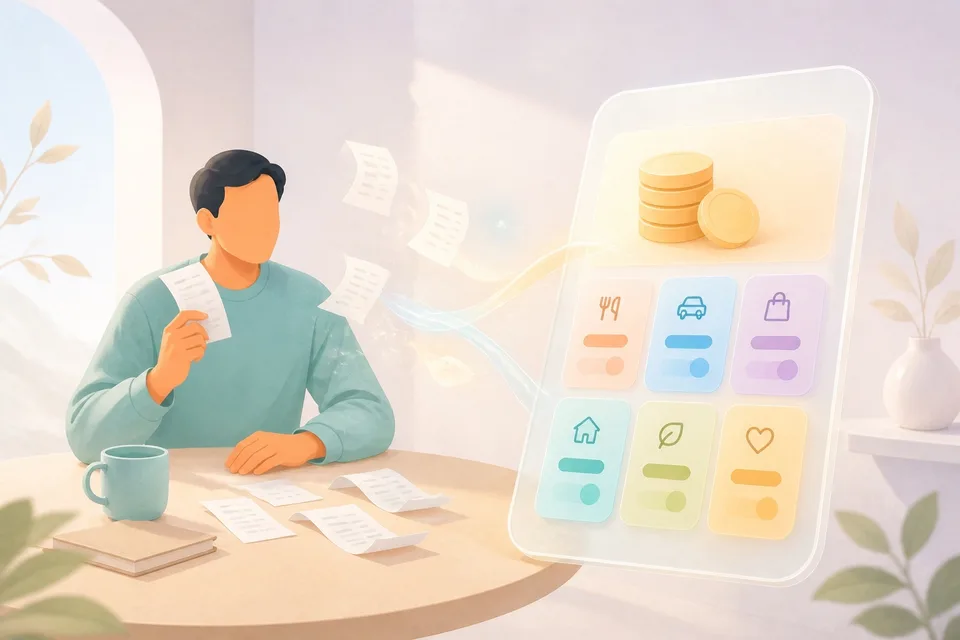 Faceless illustration of the spending tracker scenario