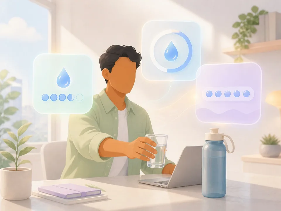 Faceless illustration of the water tracker scenario