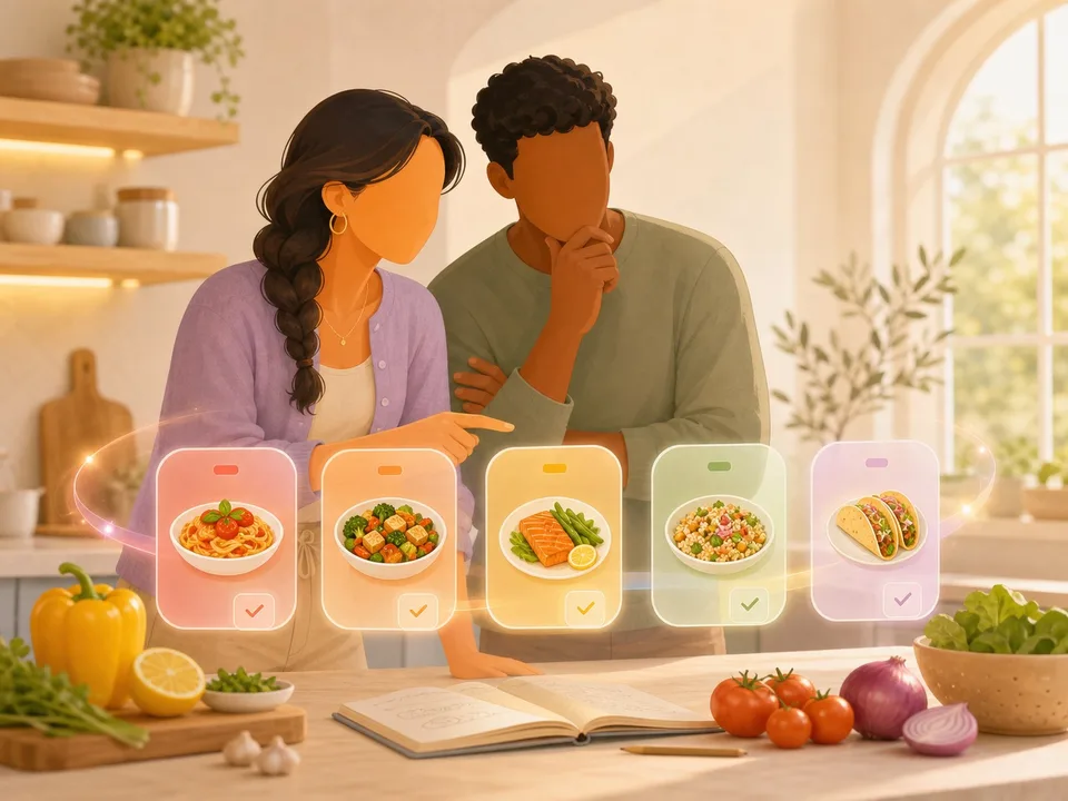 Faceless illustration of the meal planner scenario